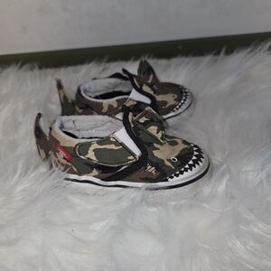 Camouflage Kids Shoes with Shark Design